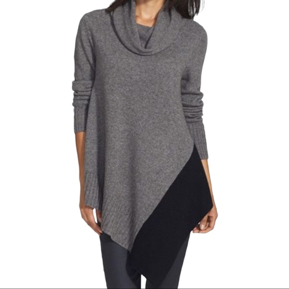 Eileen Fisher Sweaters - EILEEN FISHER |  ASYMMETRICAL | COWL NECK |YAL/WOOL BLEND PONCHO STYLE SWEATER 8